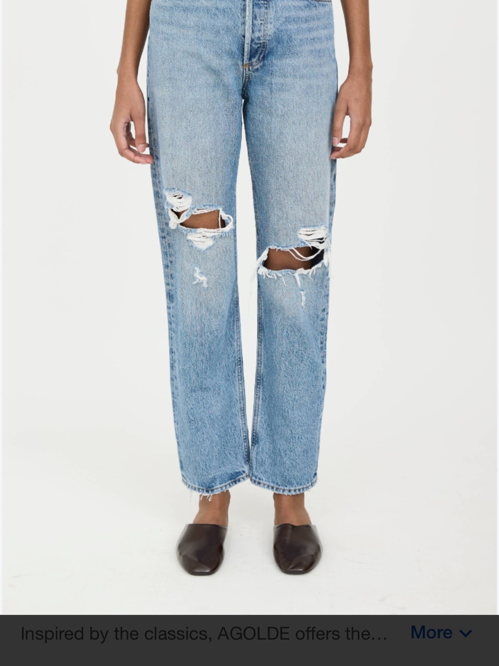 Agolde Light Blue Distressed Boyfriend Jeans
